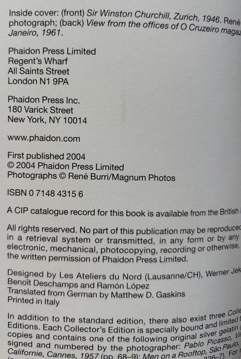 René Burri: Photographs - Setanta Books