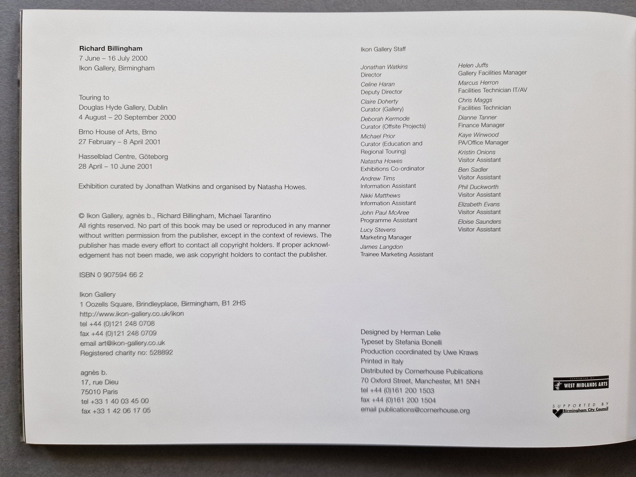Buy Richard Billingham 2000 Ikon Gallery Online – Setanta Books