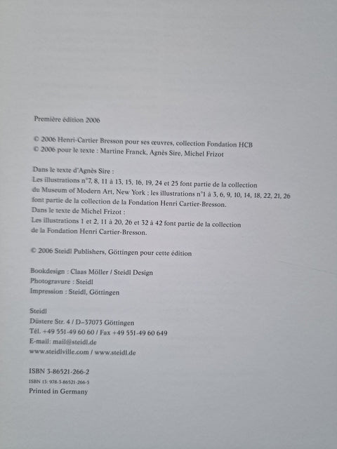 A photographed page of printed publication text in French, including copyright information, publisher names, addresses, and ISBN, on a white background.