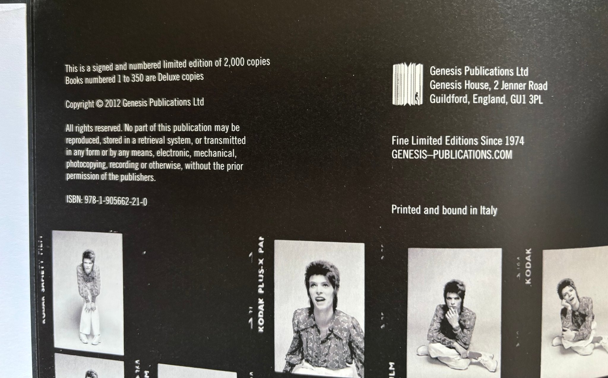 Speed of Life signed by David Bowie – Setanta Books