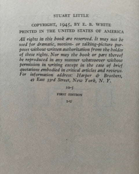 Stuart Little - US 1st - Setanta Books