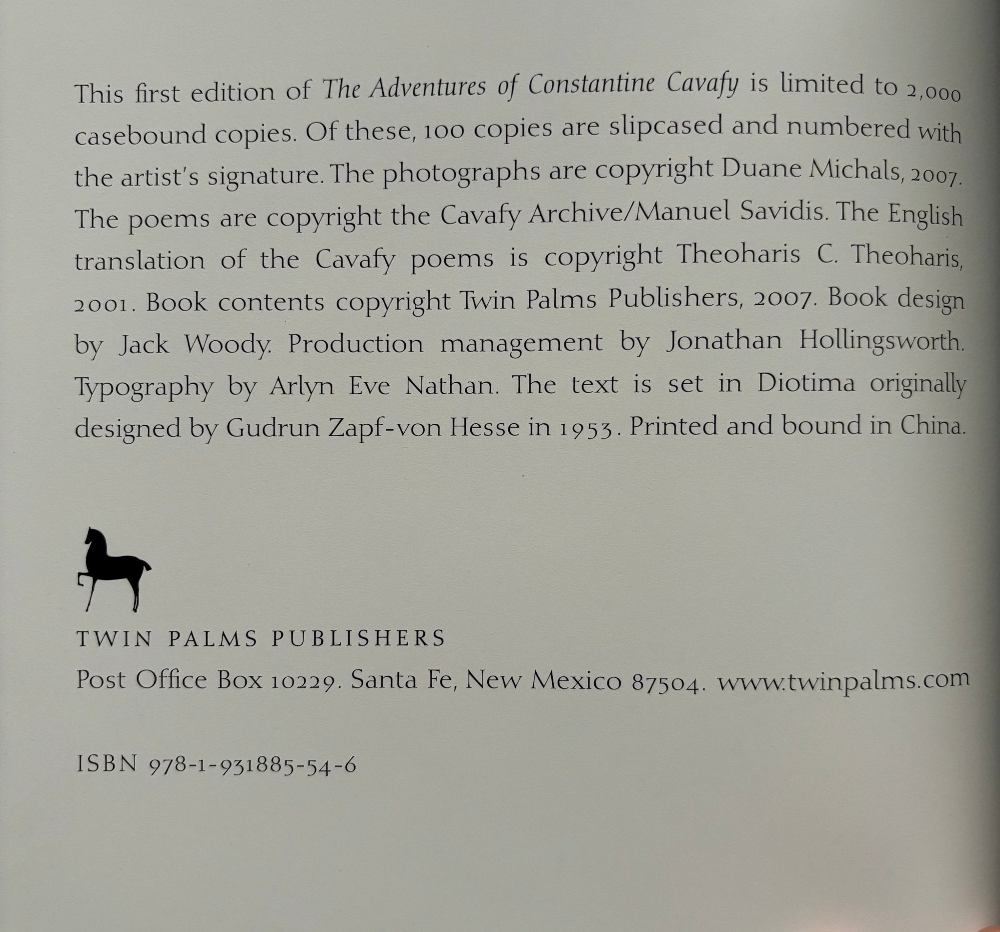 Buy The Adventures of Constantine Cavafy by Duane Michals