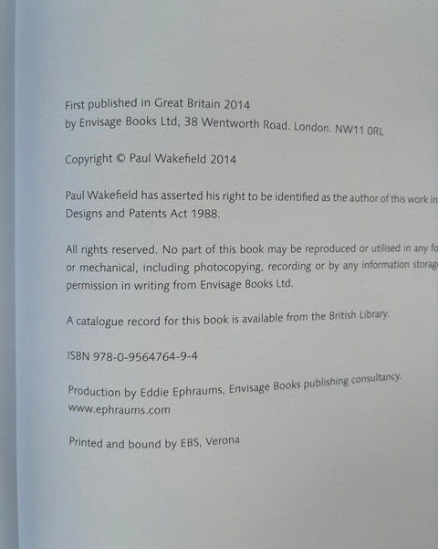 Back cover of a book with copyright and publishing information.