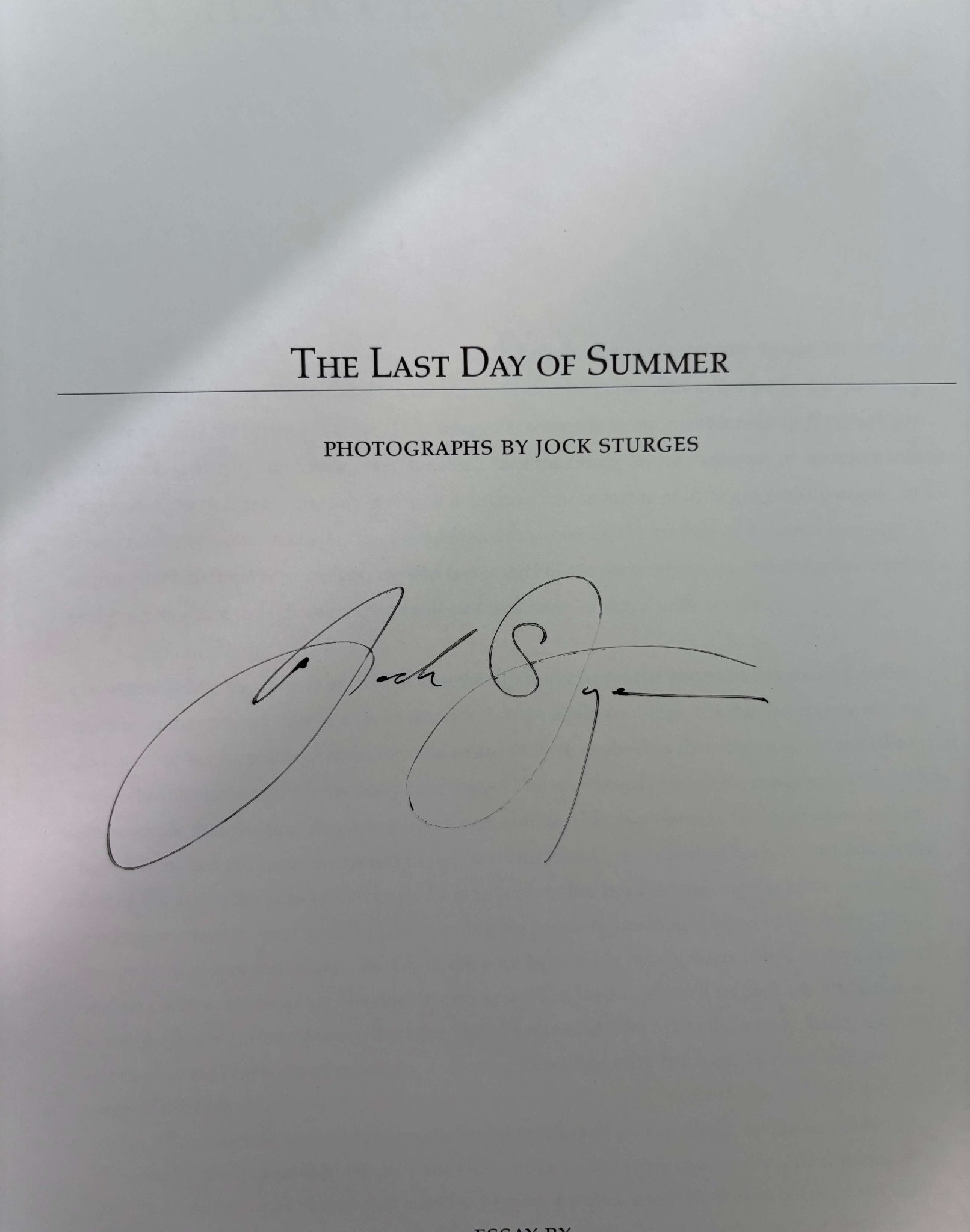 The Last Day of Summer Jock Sturges 写真集 The Last Day of Summer: Photographs by Jock Sturges, (New in