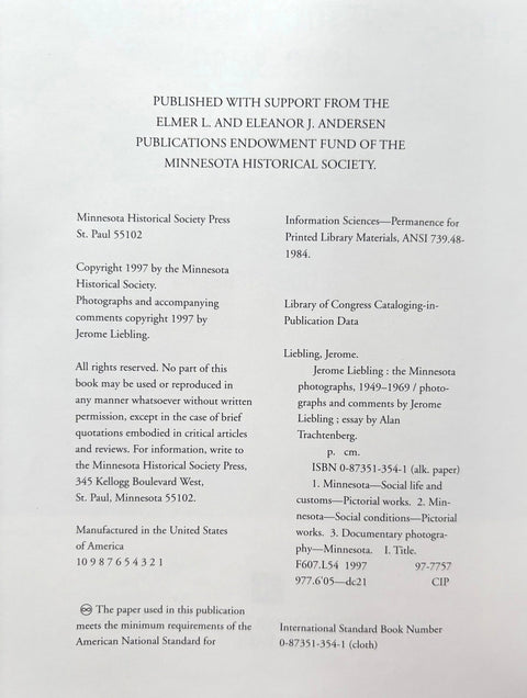 The Minnesota Photographs - Setanta Books