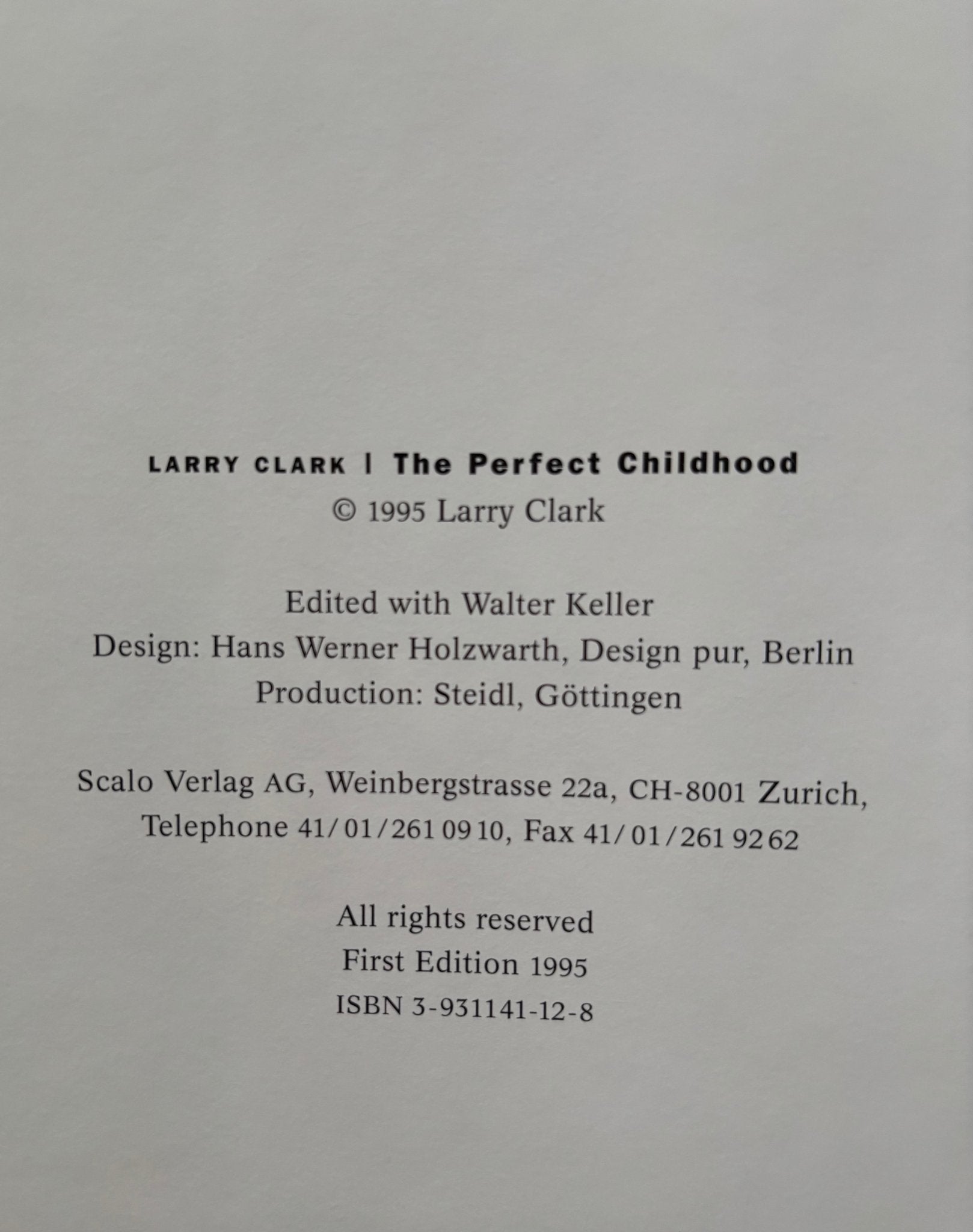 アート・デザイン・音楽 Larry Clark | The Perfect Childhood Larry Clark - The Perfect Childhood - Scalo 1995 - Saint-Martin