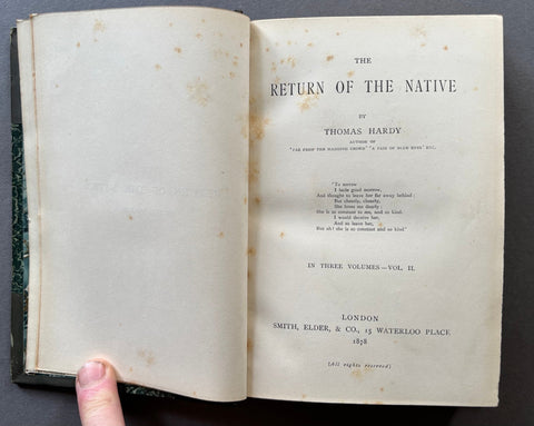 The Return of the Native - UK 1st - Setanta Books