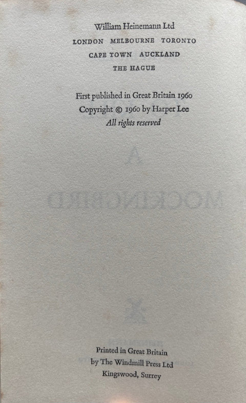 To Kill a Mockingbird - UK 1st