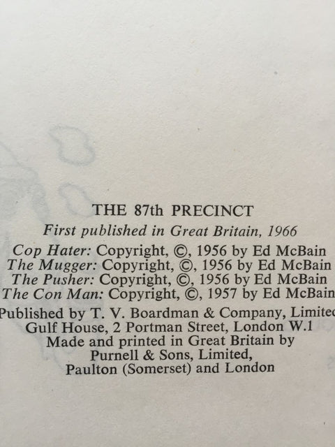 The 87th Precinct Omnibus - Cop Hater - The Mugger - The Pusher - The Con Man - Setanta Books