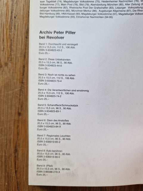 Archiv Peter Piller: Band 9(Pfeil)