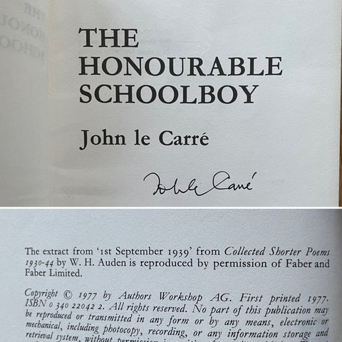 The Karla Trilogy - Tinker Tailor Soldier Spy - The Honourable Schoolboy - Smiley's People all 1sts signed to the page