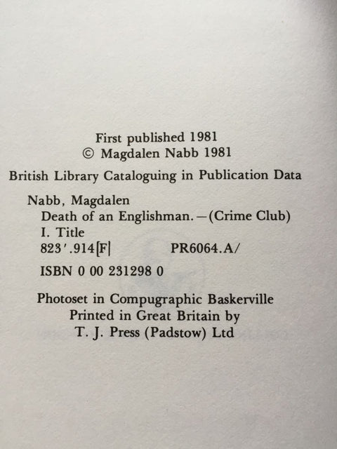 Death of an Englishman - Setanta Books
