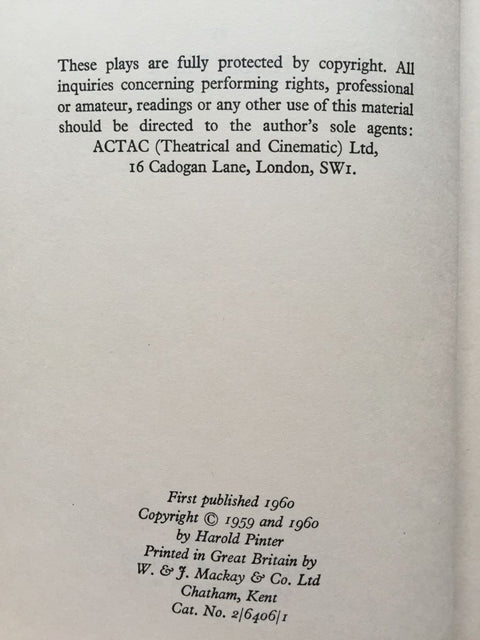 The Birthday Party and other plays - Setanta Books