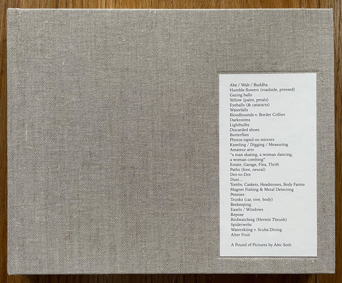 The photobook cover of A Pound of Pictures by Alec Soth. In hardcover beige. Signed. 