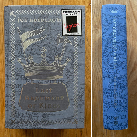 The book cover of Last Argument of Kings by Joe Abercrombie.  In hardcover blue.