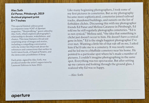 Aperture Magazine 'Sleepwalking #247' Collector's Edition - Alec Soth