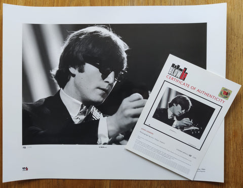 The photography print of John Lennon by John 'Hoppy' Hopkins. Signed by Hoppy and accompanied by a certificate of authenticity.