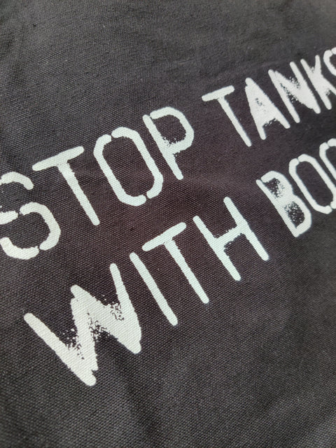 Stop Tanks With Books Tote Bag