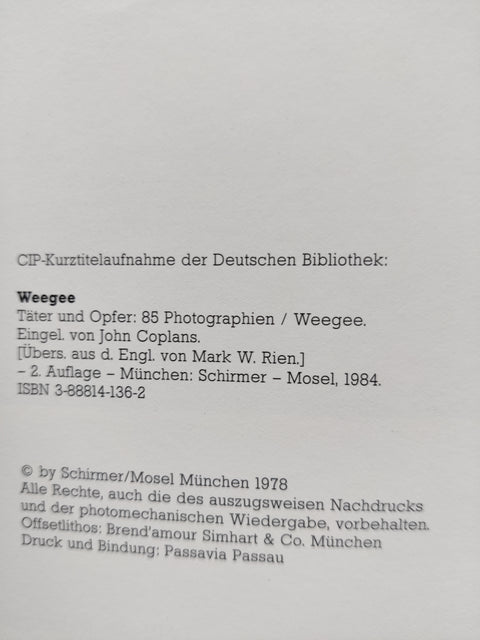 Weegee: Täter und Opfer