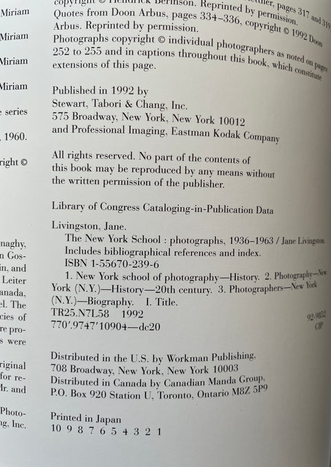 The New York School Photographs 1936-1963
