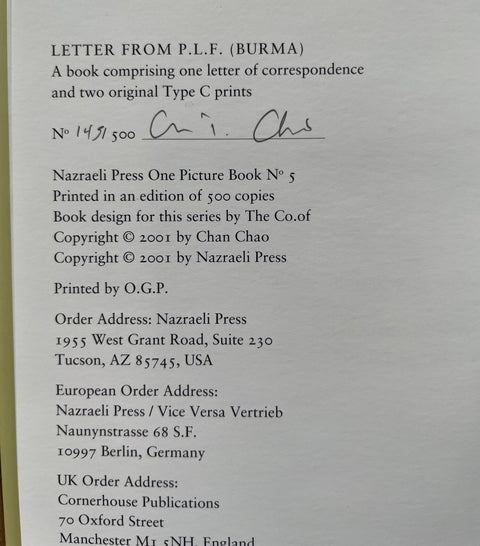 Letter From P.L.F (Burma) - One Picture Book