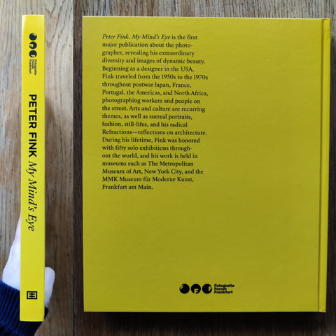 The photography bookcover of My Mind's Eye by Peter Fink. In hardcover yellow.