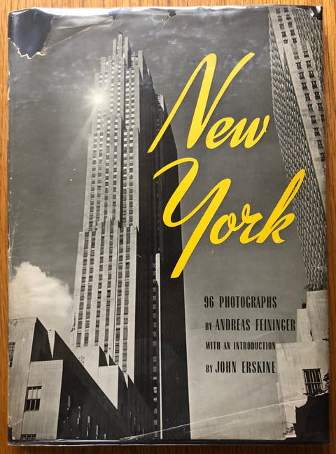 The photography book cover of New York by Andreas Feininger and John Erskine. Hardback picture of skyscraper on the cover