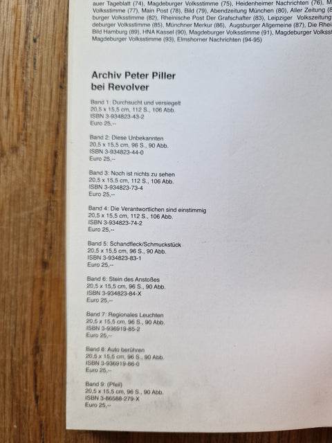 Archiv Peter Piller: Band 9(Pfeil) - Setanta Books