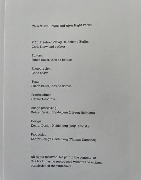 Before and After Night Porter - Setanta Books