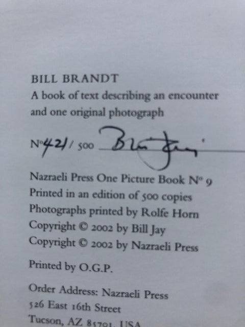 Bill Brandt (One Picture Book) - Setanta Books