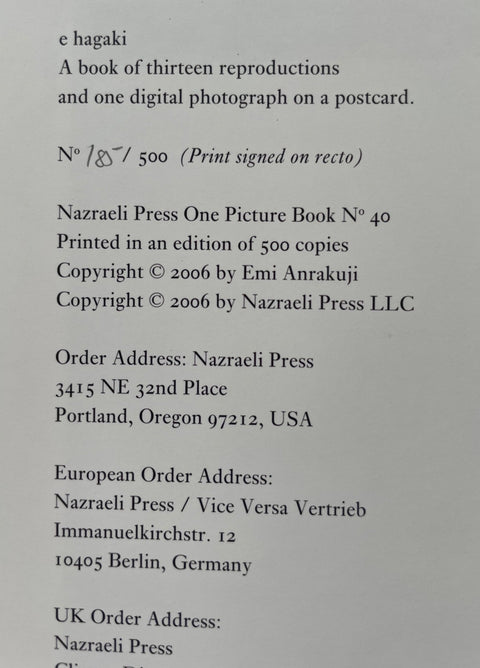 e hagaki (One Picture Book) - Setanta Books