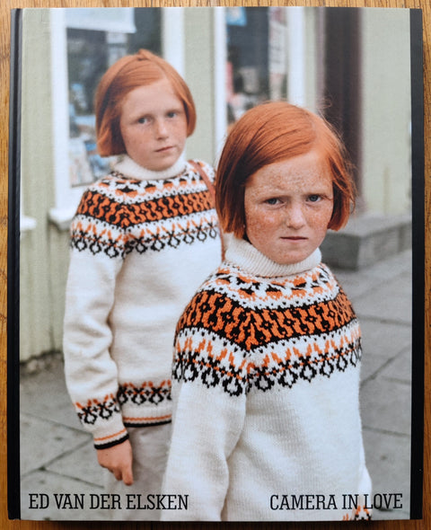 The photography book cover of Camera in Love by Ed van der Elsken. Hardback with image of two young ginger children. 