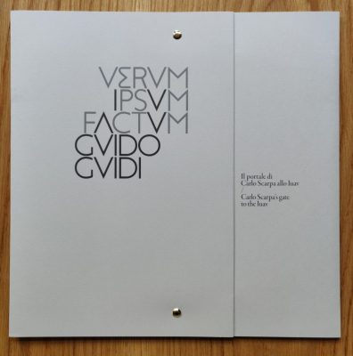 The cover of Verum Ipsum Factum by Guido Guidi. Envelope design in white.