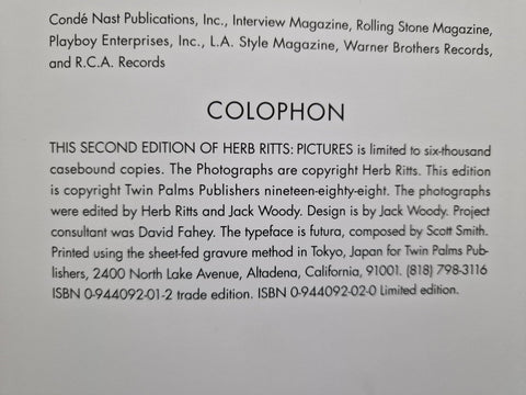 Herb Ritts: Pictures - Setanta Books