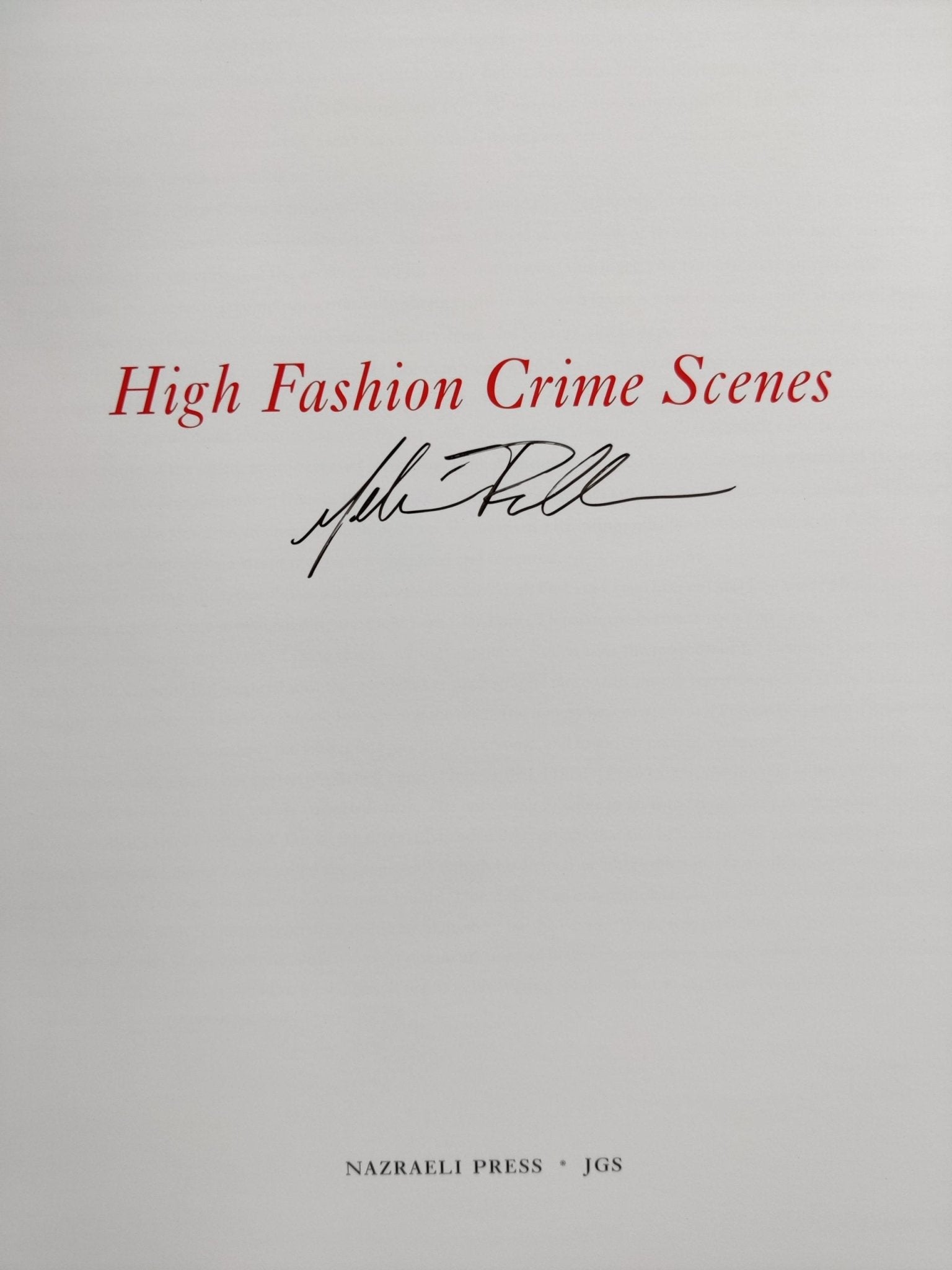 Buy High Fashion Crime Scenes special edition with print clamshell