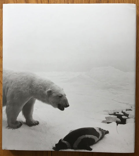 The photography book cover of Dioramas by Hiroshi Sugimoto. Hardback black and white photo of polar bear on the cover.