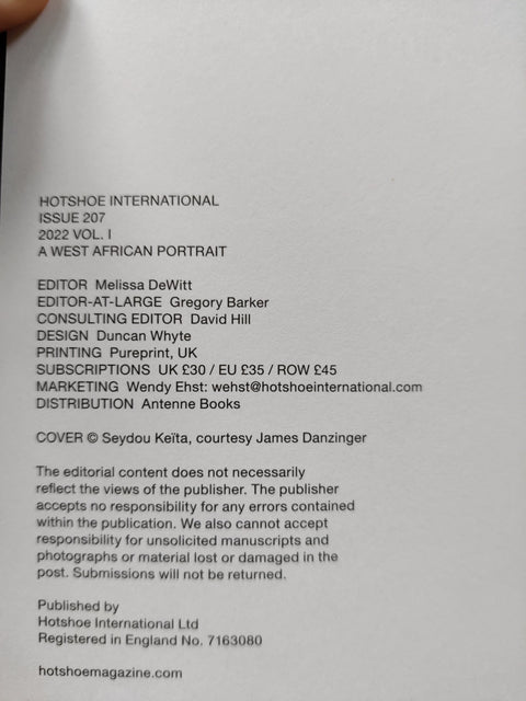 Hotshoe Issue 207: A West African Portrait - Setanta Books