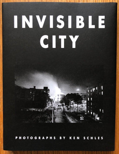 The photography book cover of Invisible City by Ken Schles. Hardback in black and white.