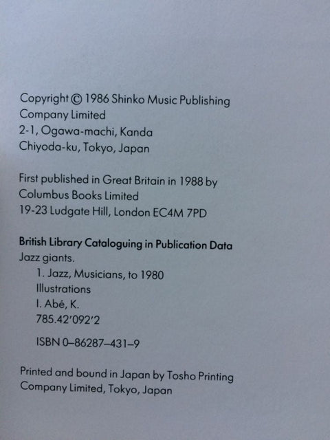 Jazz Giants: A Visual Retrospective Compiled by K. Abe