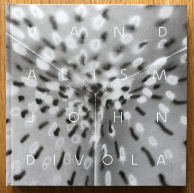 The photography book cover of Vandalism by John Divola. Hardback grey speckled cover.