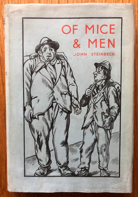 The book cover of Of Mice and Men by John Steinbeck. In dust jacketed hardcover.