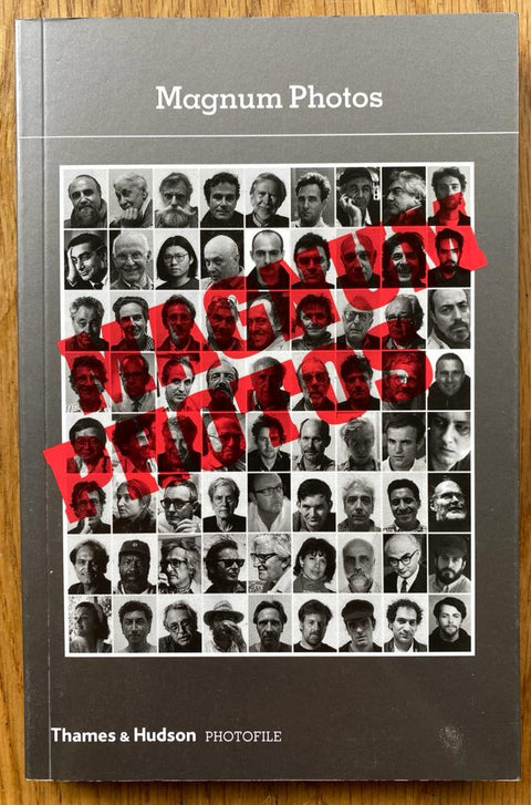 The photography book cover of Magnum Photos (Photofile). Paperback with grid photographs of mostly men.
