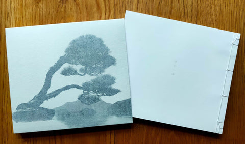 The photography book cover of Bonsai - Microcosms Macrocosms by Masao Yamamoto. Paperback with a bonsai tree on the cover. Signed.