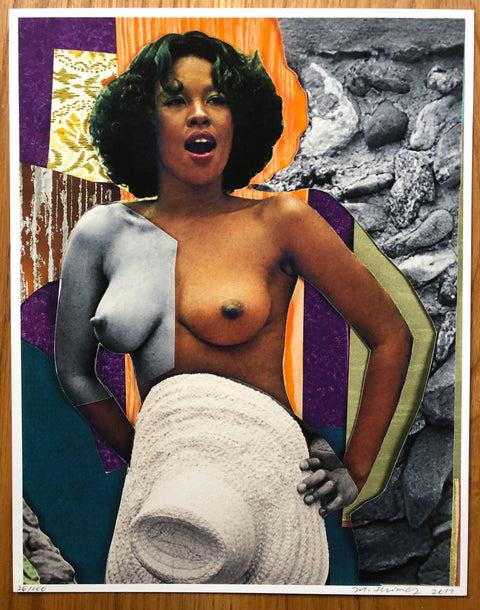 The photography book cover of Black is Beautiful by Mickalene Thomas. Hardback with print of naked woman holding a hat. Signed.
