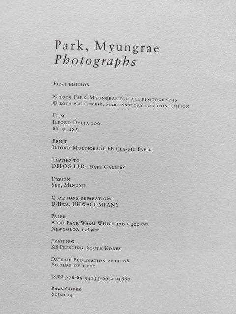 Park, Myungrae: Photographs - Setanta Books