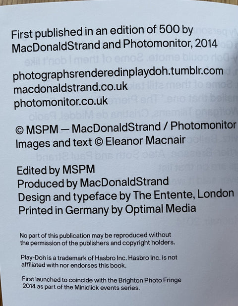 Photographs Rendered in Play-doh - Setanta Books