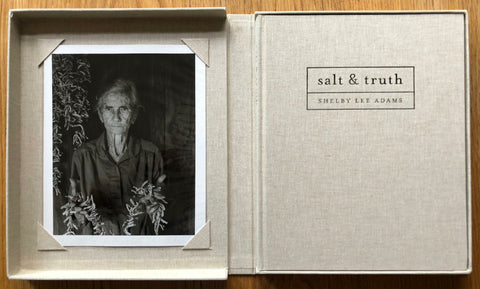 The photography book cover of Salt and Truth by Shelby Lee Adams. Hardback in light grey with signed Print A.
