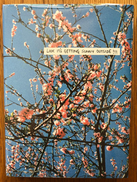 The photography book cover of Look it's Getting Sunny Outside!!! by Sohrab Hura. Hardback with cover image of blossoms against a blue sky.