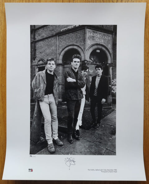 The photography print of The Smiths, Salford Lads Club by Stephen Wright. Signed by Stephen Wright and accompanied by a certificate of authenticity.