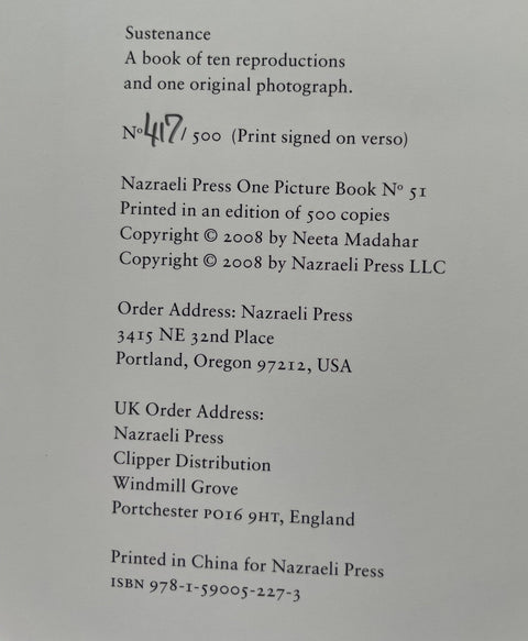 Sustenance (One Picture Book) - Setanta Books